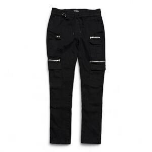 Hot Topic Cargo Pants – Black Alt Zip-Pocket Utility